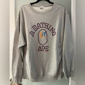 BAPE L Neon Logo Crewneck Sweater